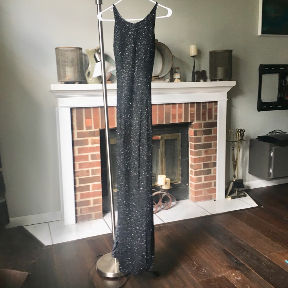 Caché Couture formal evening gown hand beaded